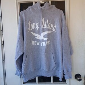 Life Authentic Apparel Long Island New York Gray Hoodie Sz XXL Women's